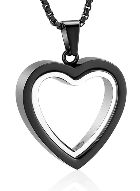 Heartfelt Memory: Heart-shaped cremation pendant in stainless steel